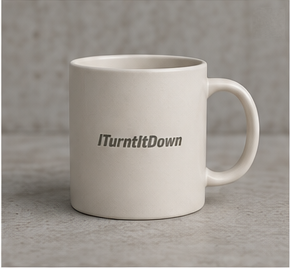 Ceramic Mug in bone, photographed on its own