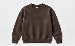 Studio Sweatshirt in walnut brown, photographed on its own