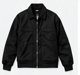 Work Jacket in black, flat front view